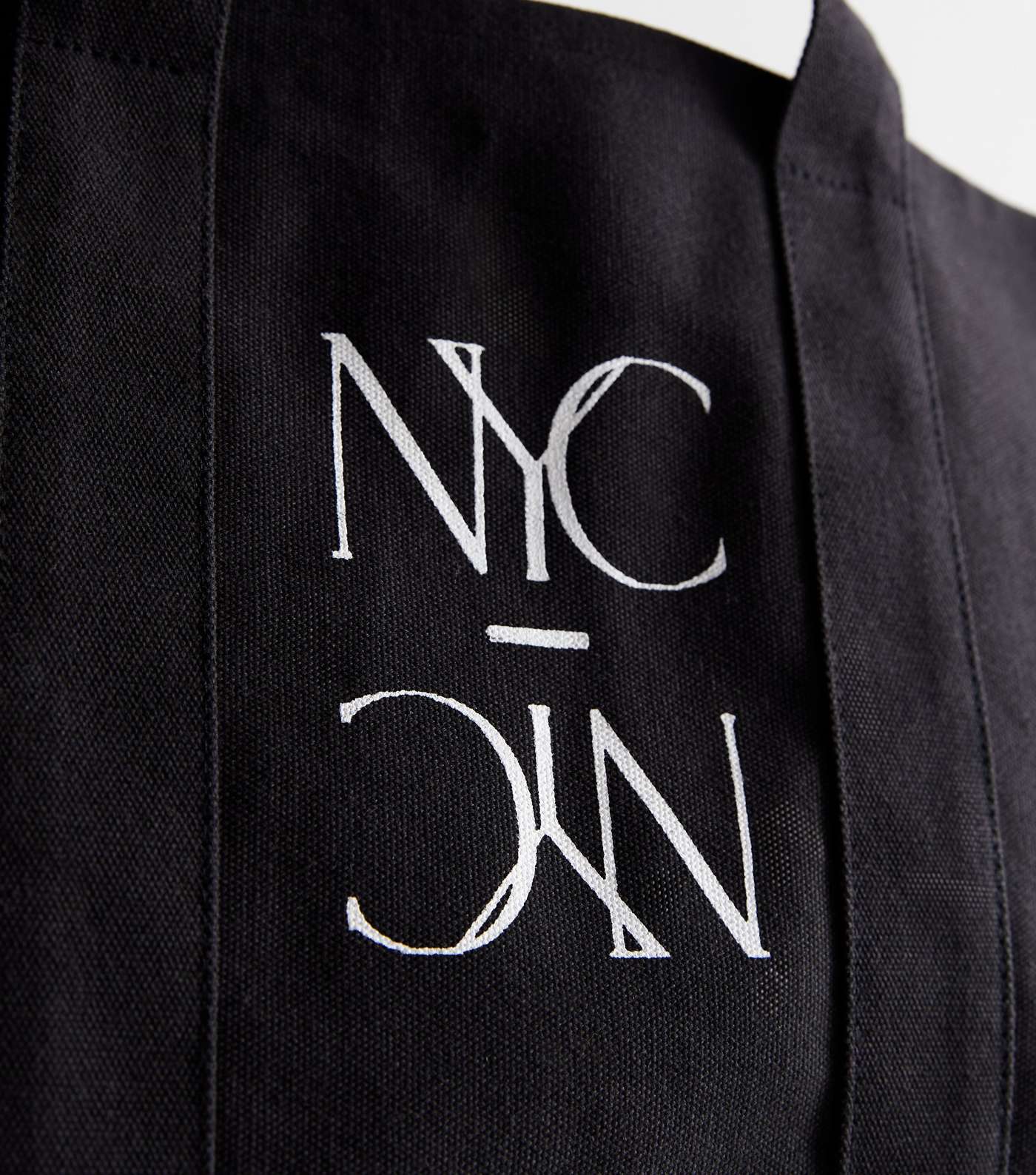 Black NYC Cotton Tote Bag Image 2