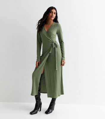 Khaki green hotsell dress new look