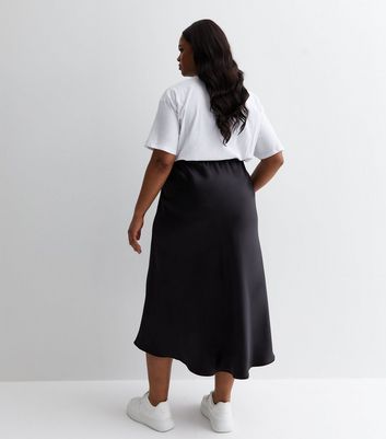 Black a line outlet midi skirt plus size