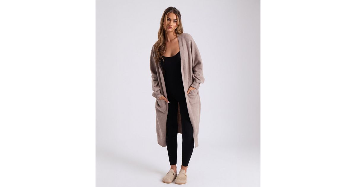 Brandex Light Brown Long Cardigan