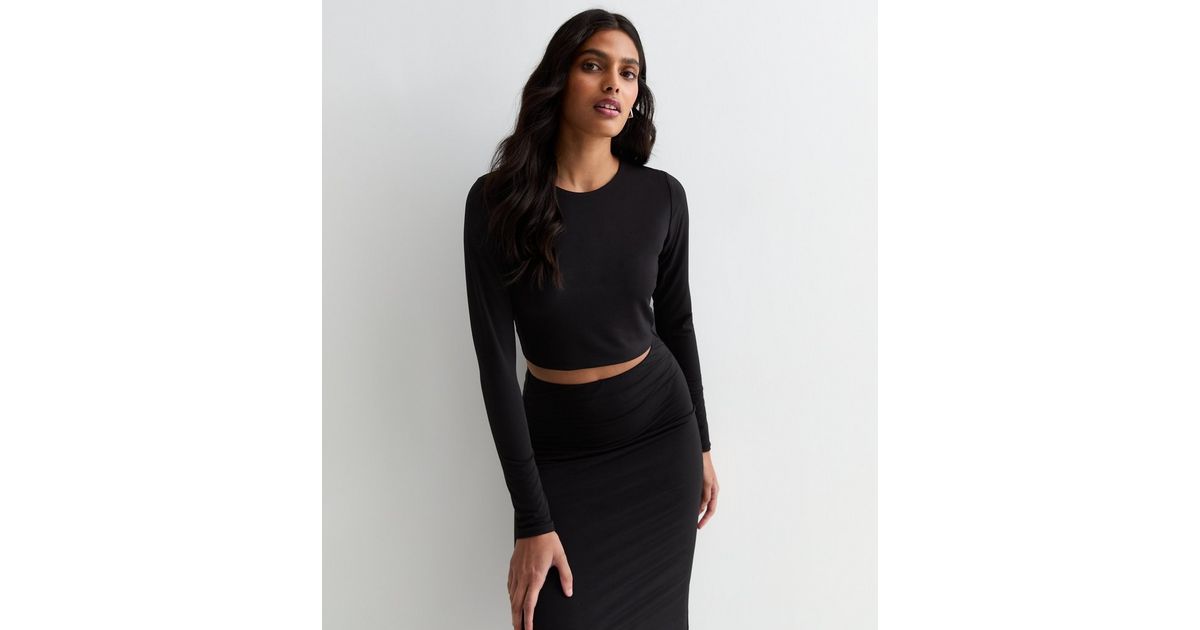 Jersey Knit Cap Sleeve Crop Top
