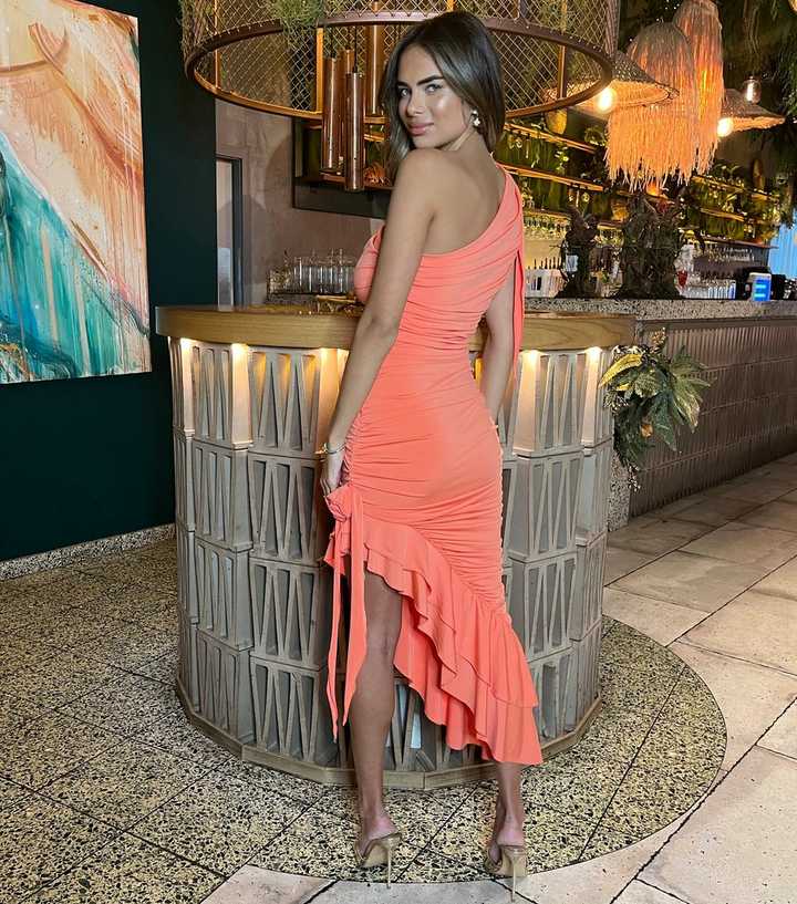 strapless open back dress Lots To Love White Ruffled One Shoulder Dress – Shop the Mint