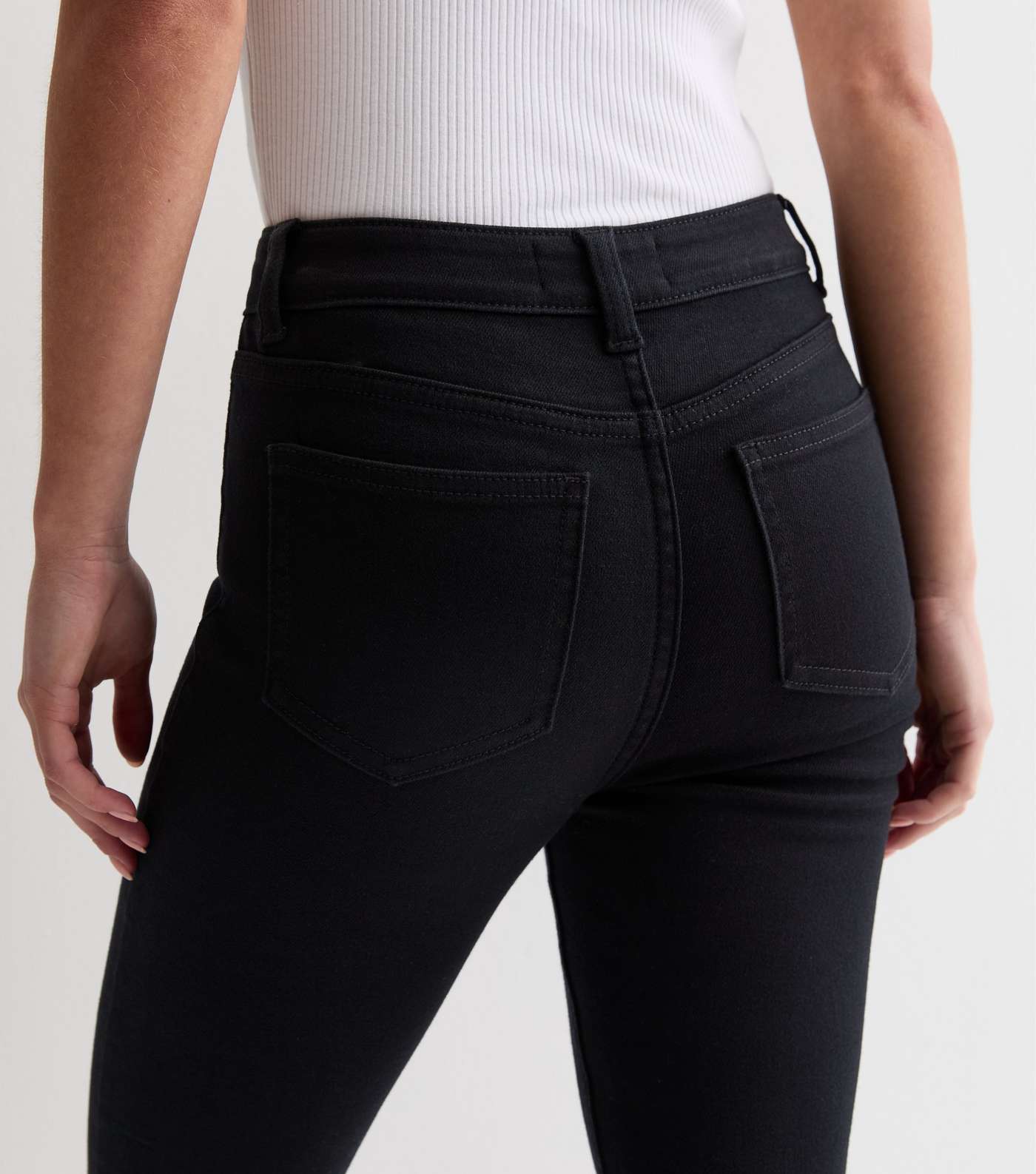 Petite Black High Waist Hallie Super Skinny Jeans Image 4