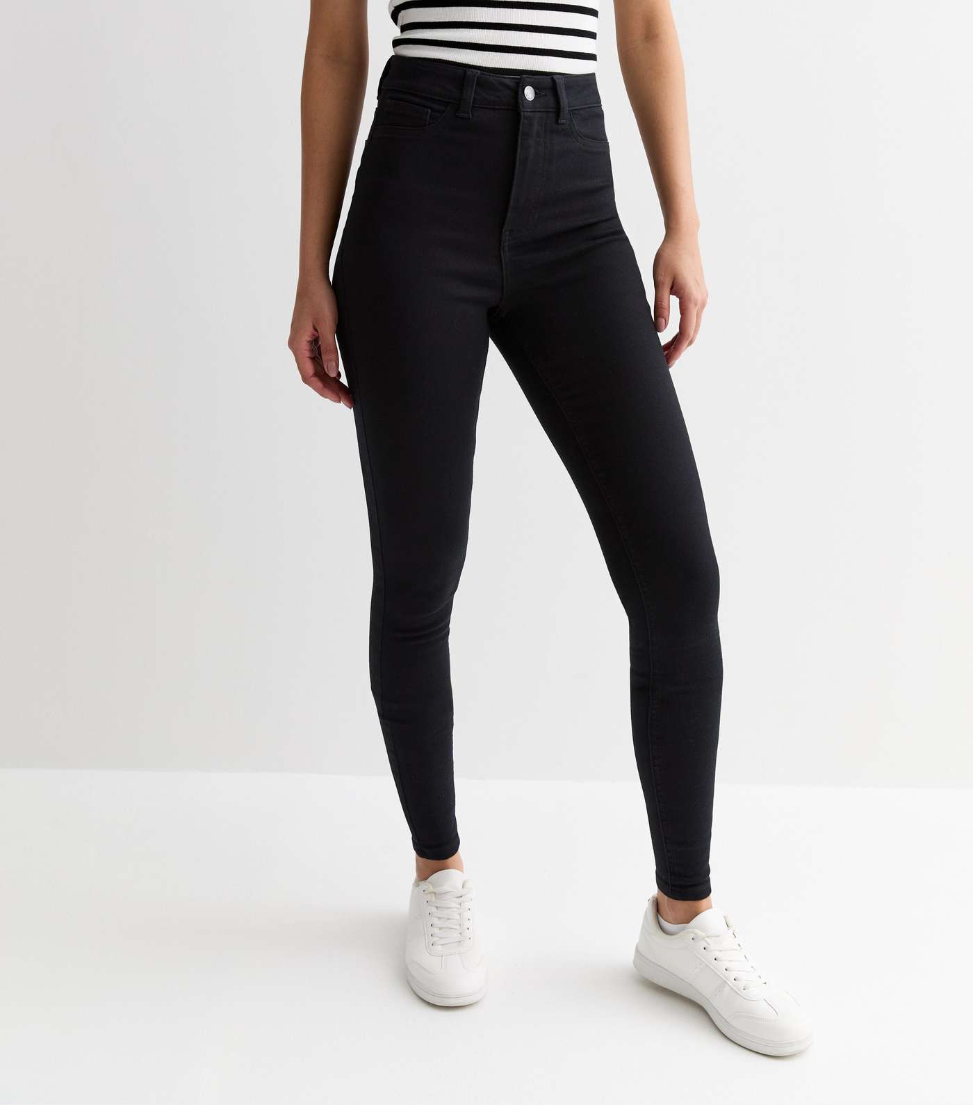 Tall Black High Waist Hallie Super Skinny Jeans Image 2