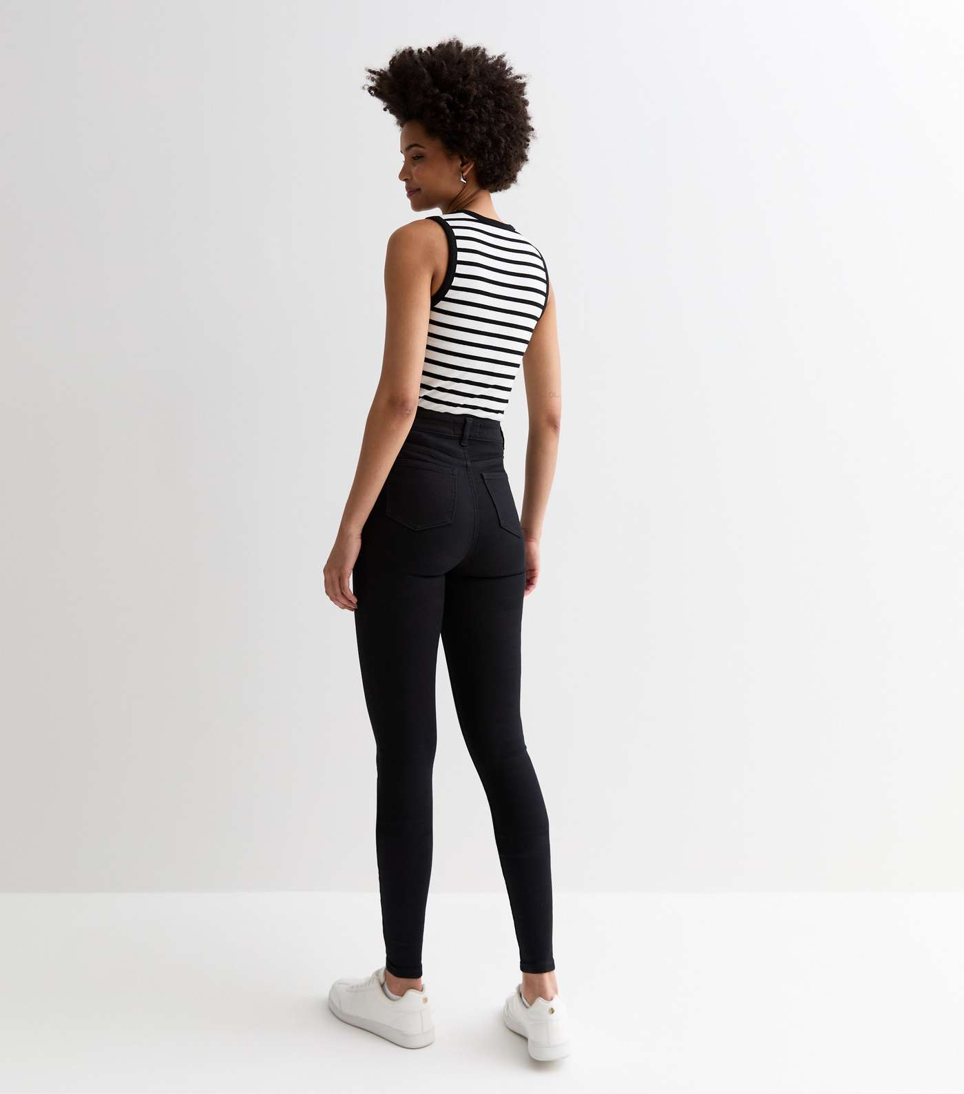 Tall Black High Waist Hallie Super Skinny Jeans Image 6