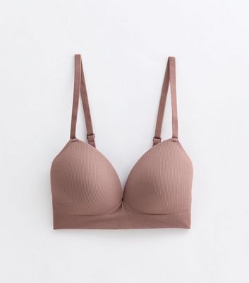 Pink Soft-Rib Nonwired Seamless Bra New Look