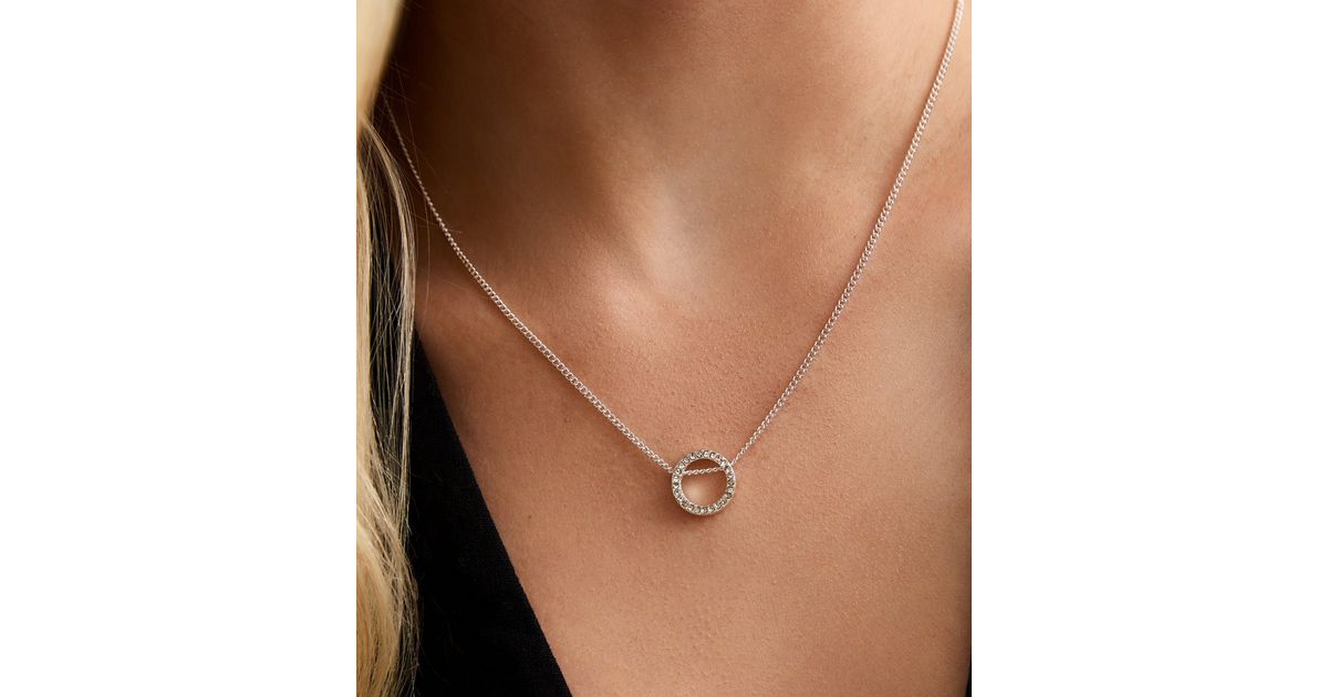 Silver Circle Link Necklace