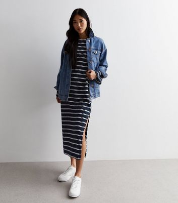 Striped knit outlet midi dress