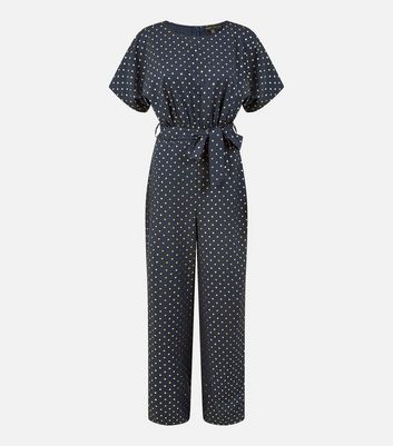 Navy store spotted jumpsuit