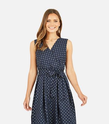 Navy spot hot sale dress uk