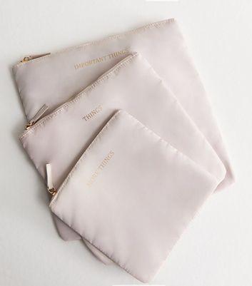 3 Pack Pale Pink Flat Organising Bags New Look