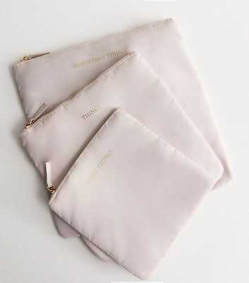 3 Pack Pale Pink Flat Organising Bags