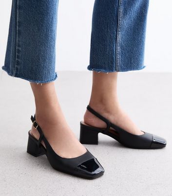 New look black slingback shoes hotsell