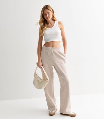 Cream Drawstring Wide Leg Joggers New Look