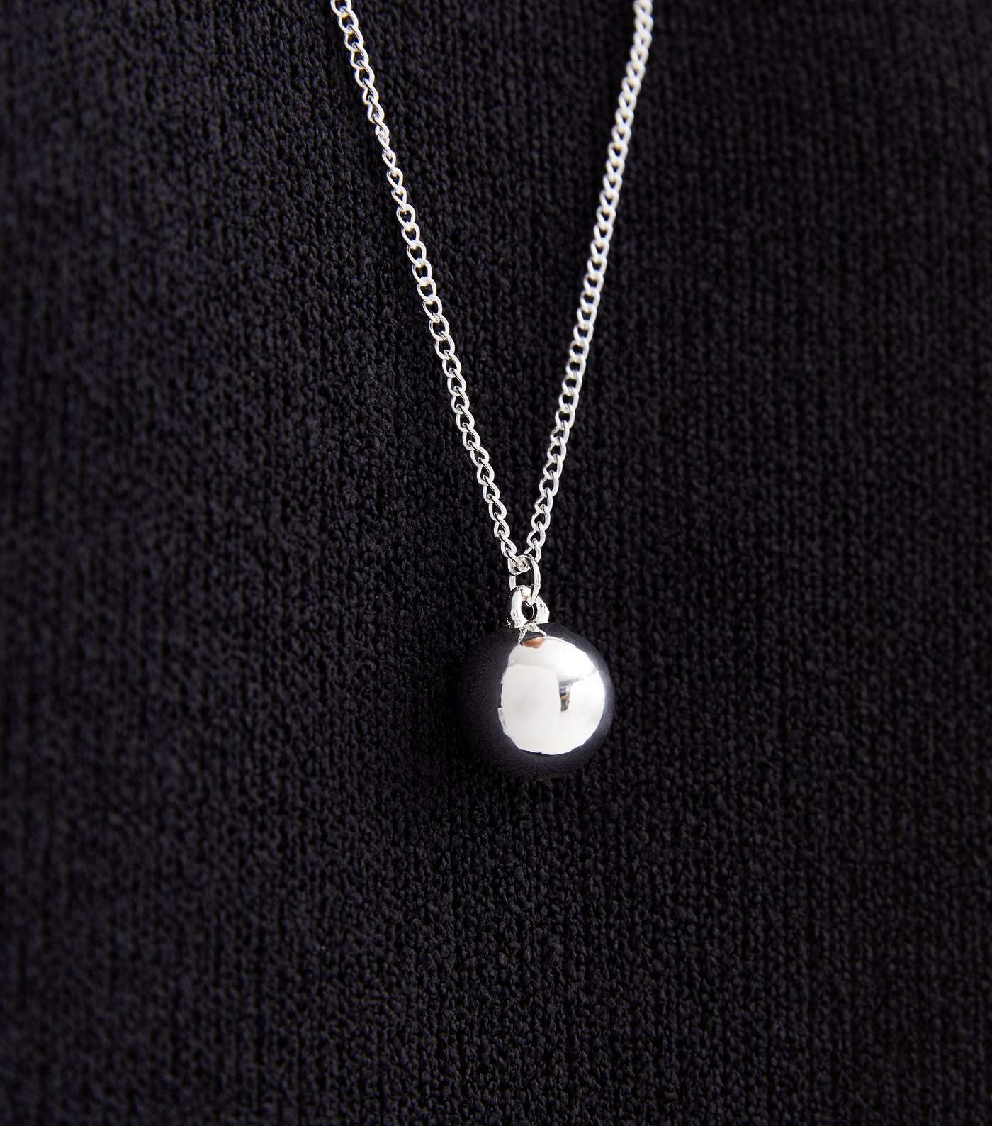 Silver Orb Pendant Necklace Image 2