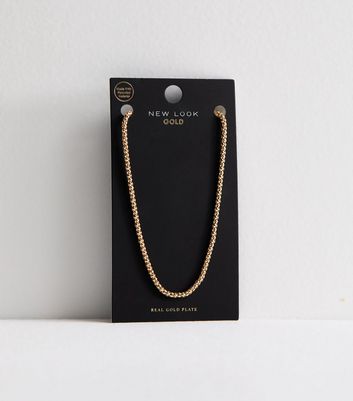 Real Gold Plated Slim Ball Chain Necklace New Look