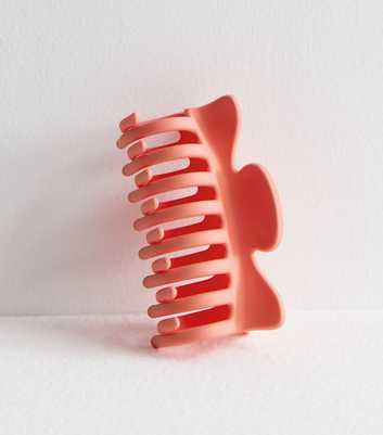 Coral Matte Large Hair Claw Clip 