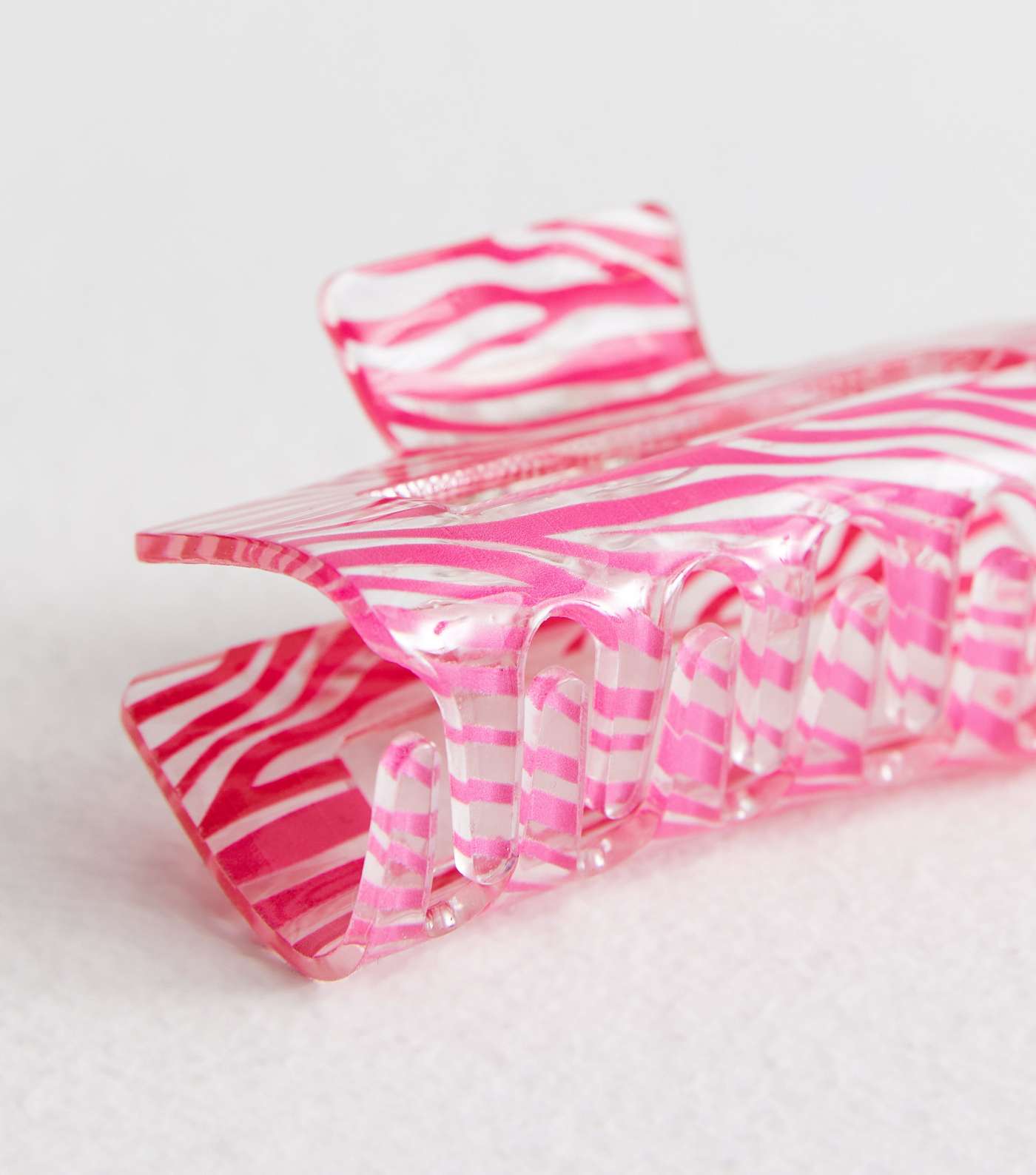 Pink Zebra Hair Claw Clip Image 2