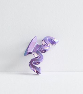 Purple Holographic Squiggle Hair Claw Clip New Look