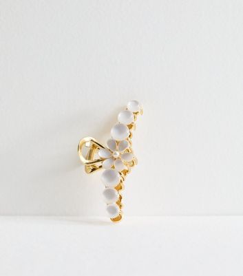 Gold Flower Hair Claw Clip New Look