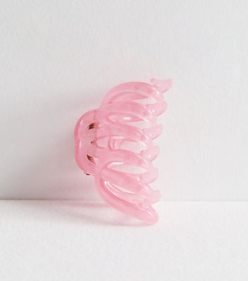 Pink Jelly Large Hair Claw Clip New Look