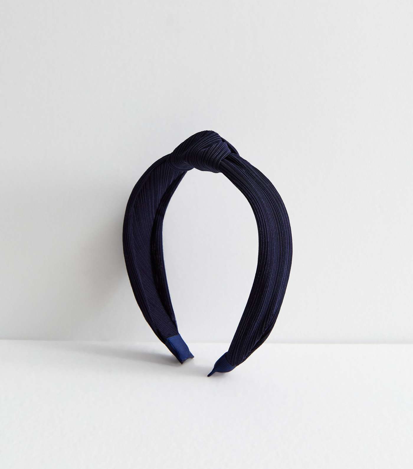 Navy Ribbed Knot Headband Image 2