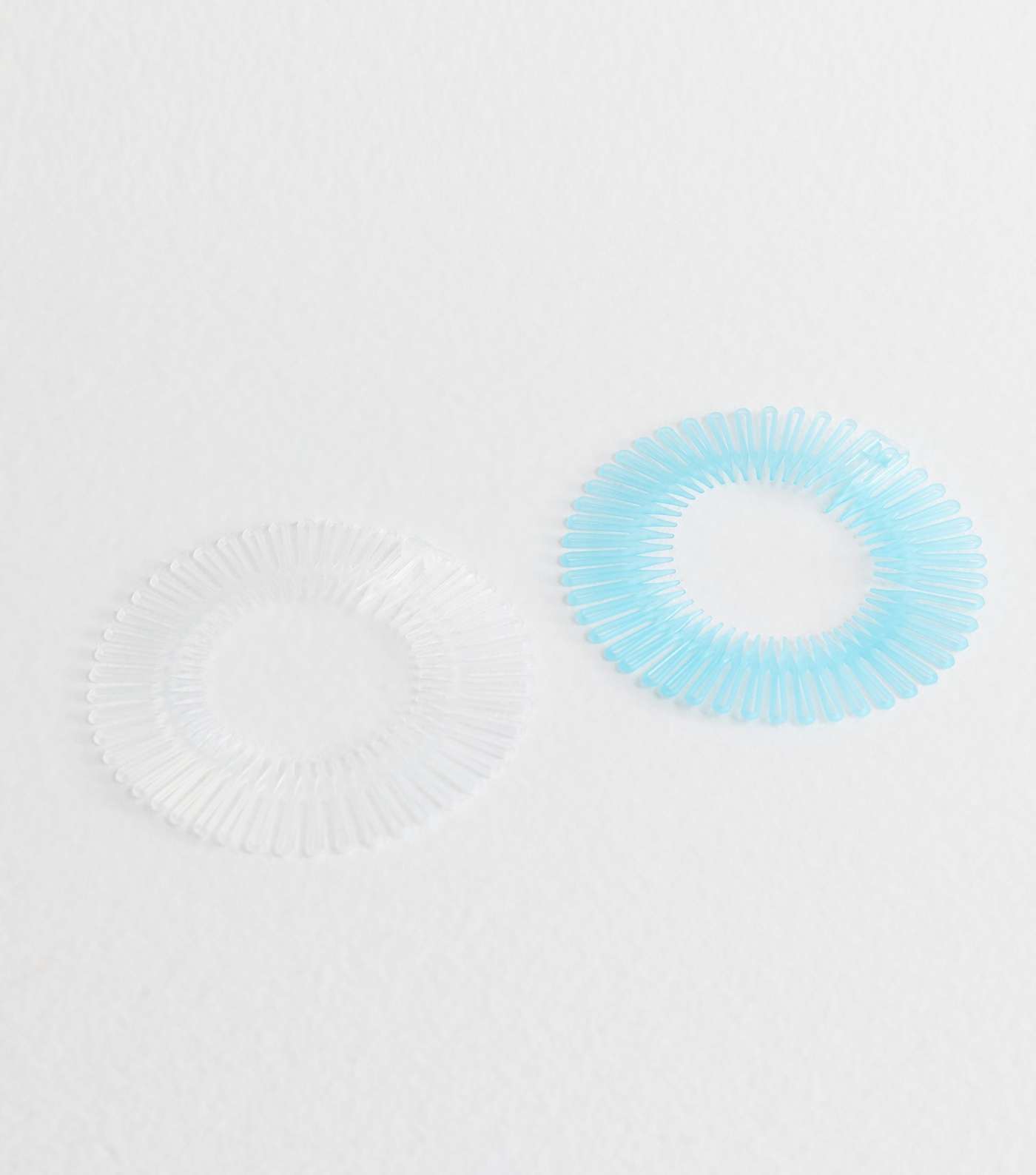 2 Pack Clear and Blue Stretch Comb Headbands