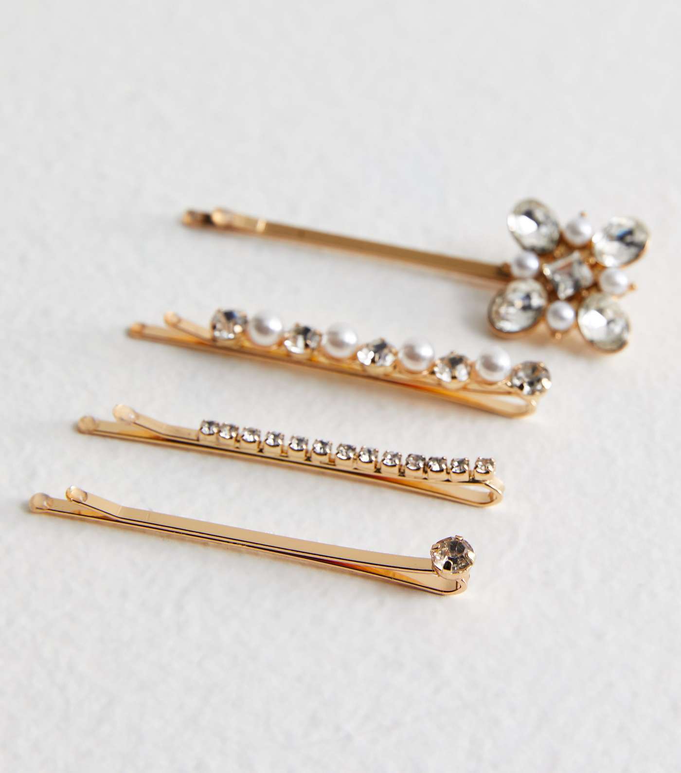 4 Pack Assorted Pearl Hair Slides Image 2