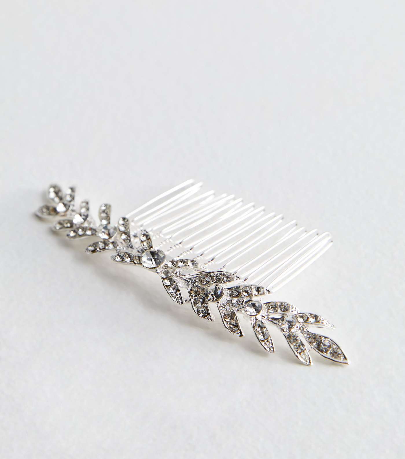 Gem Studded Leaf Comb Hair Clip Image 3
