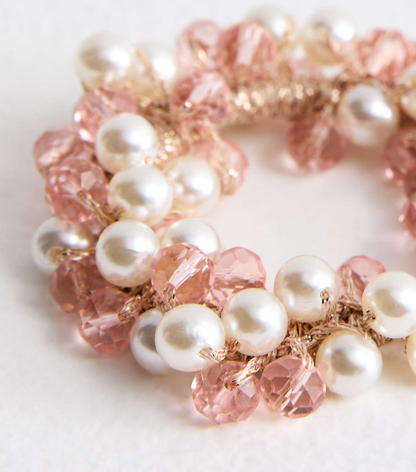 Pink Bead and Faux Pearl Hairband  Image 3