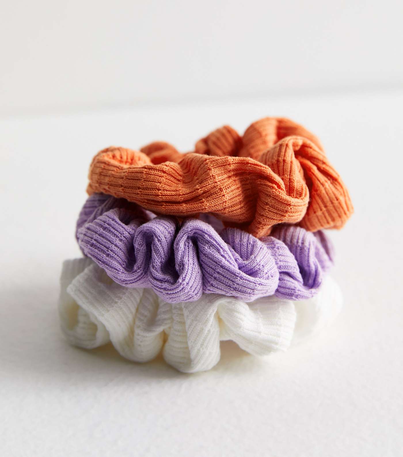 3 Pack Ribbed Hair Scrunchies Image 2