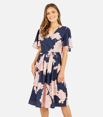 Mela navy outlet wrap dress