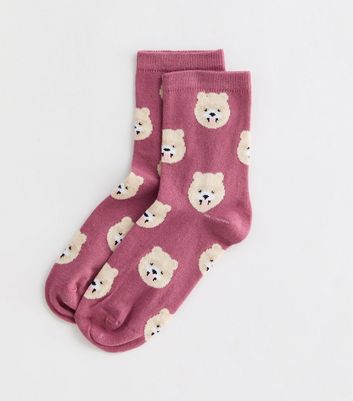 Plum Dog Head Tube Socks | New Look