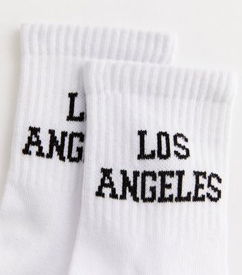 White Los Angeles Tube Socks New Look