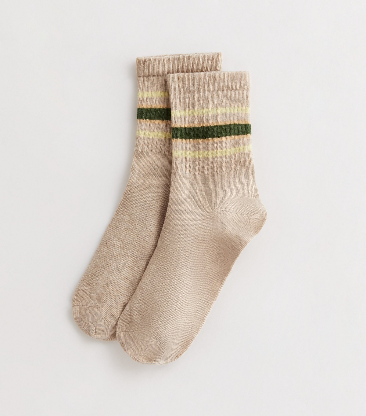 Light Brown Stripe Tube Socks New Look