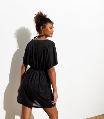 Drawstring black dress hotsell