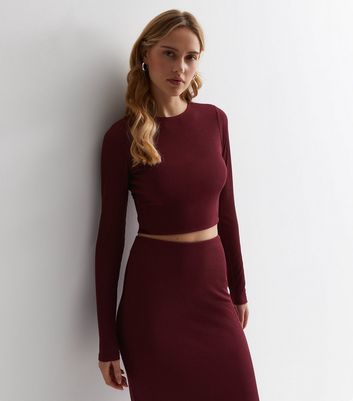 Long sleeve crop hotsell top and skirt set