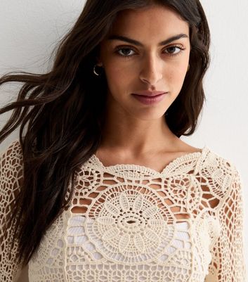 Off white crochet top on sale