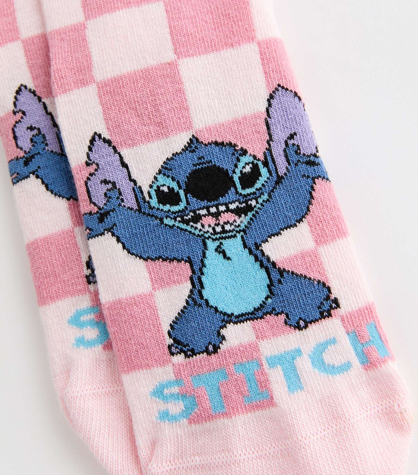 Pink Checkerboard Disney Lilo & Stitch Socks Image 2