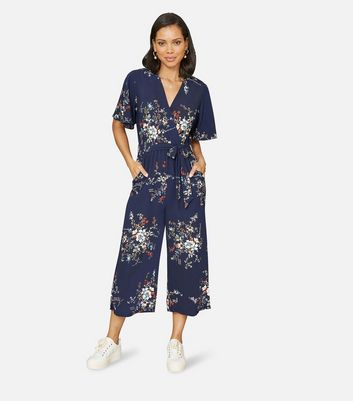 Navy cheap floral jumpsuits