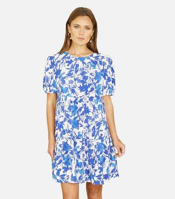 Mela Blue Floral Tunic Mini Dress