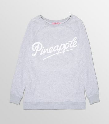 Pineapple Grey Logo Oversized Sweatshirt New Look
