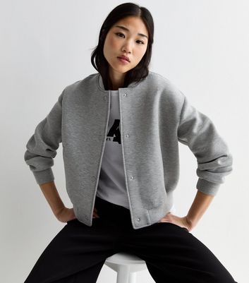 Grey Bomber Jacket New Look