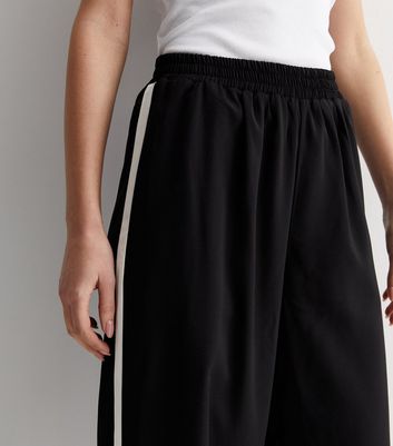 Side stripe cheap black pants