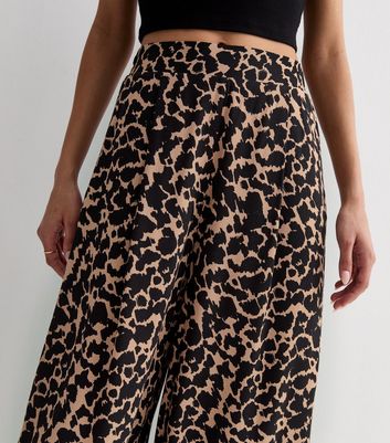 Animal print wide leg trousers hotsell