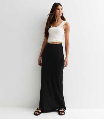 Black Bias-Cut Maxi Skirt