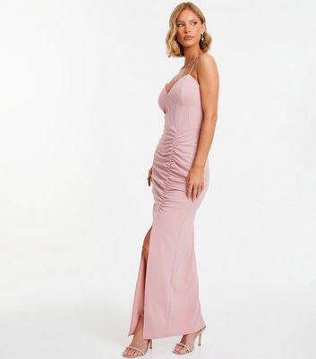 Quiz blush store pink maxi dress