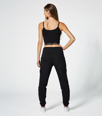 Pineapple Black Cuffed Cargo Joggers New Look