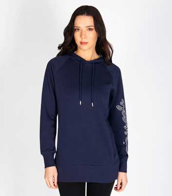 Pineapple Navy Logo Print Hoodie