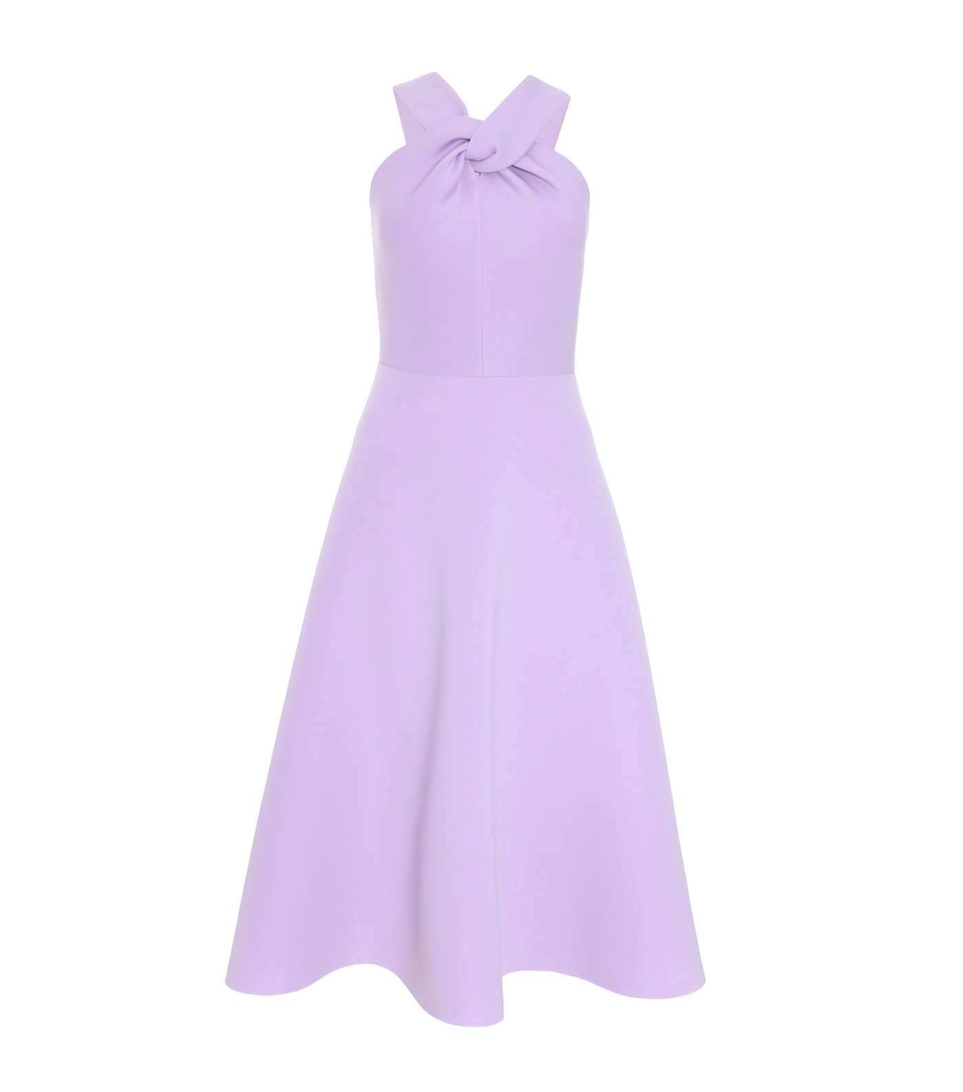 QUIZ Lilac Twist Neck Midi Dress Image 3